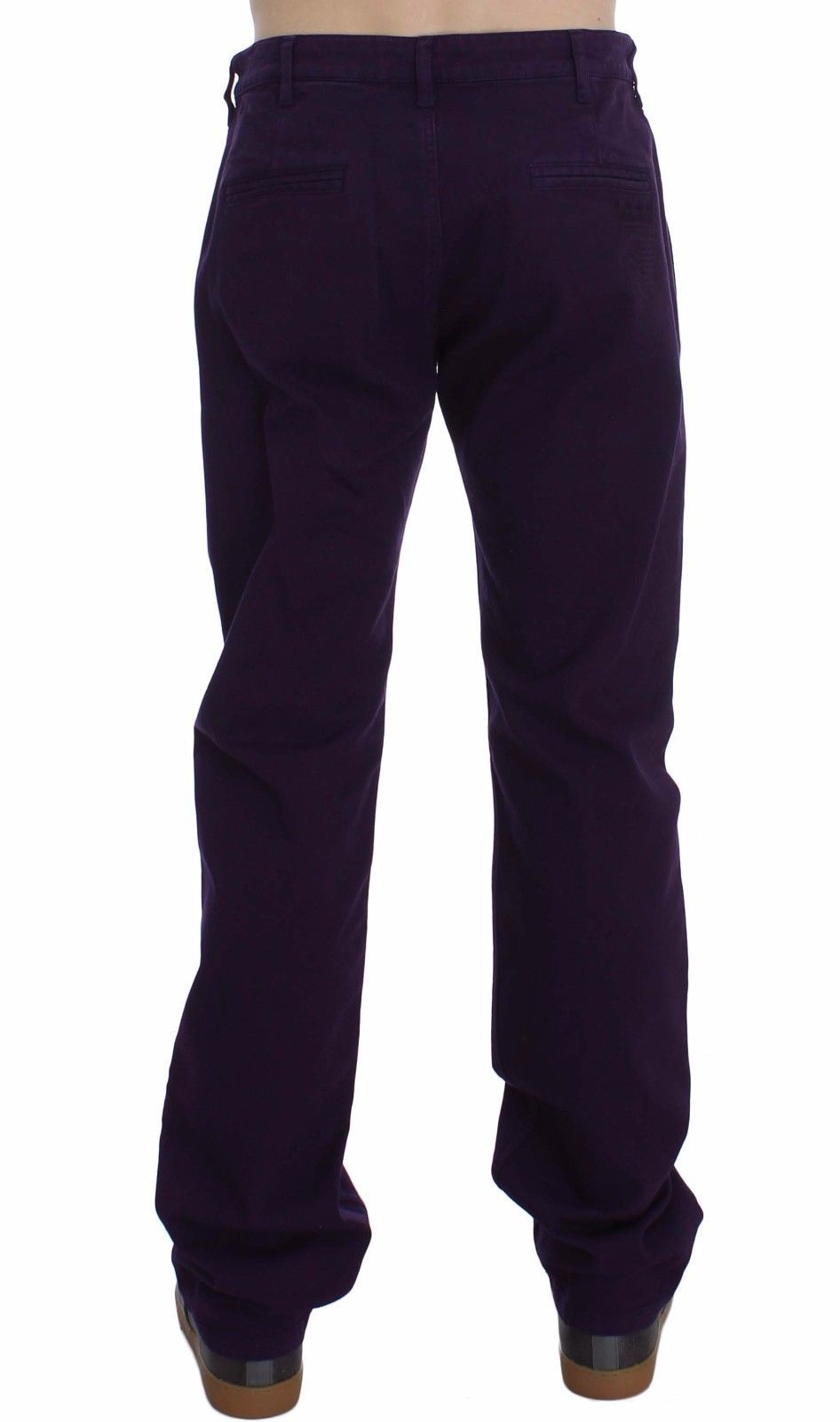 Pantalon violet ajusté en coton extensible GF Ferre