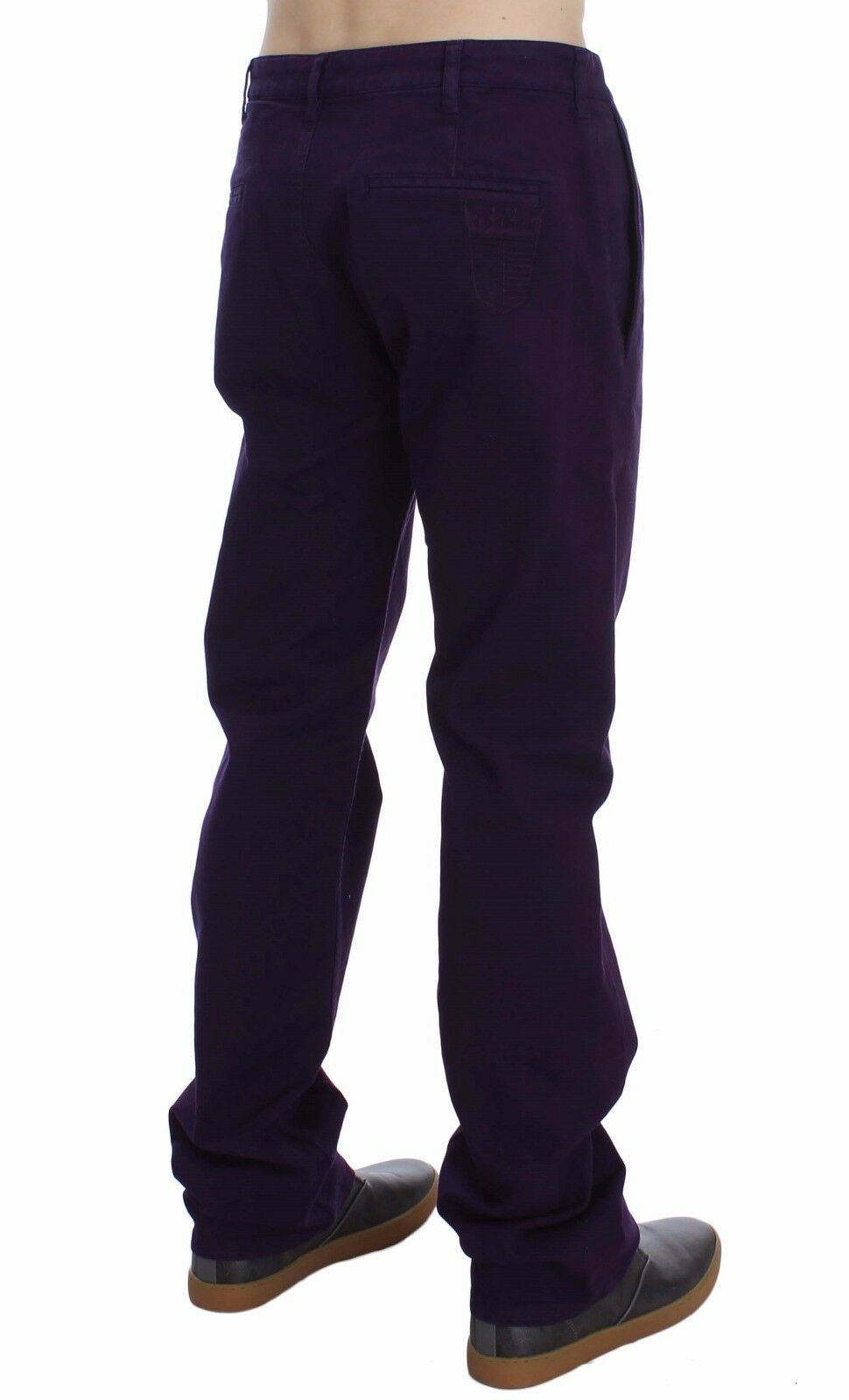 Pantalon violet ajusté en coton extensible GF Ferre