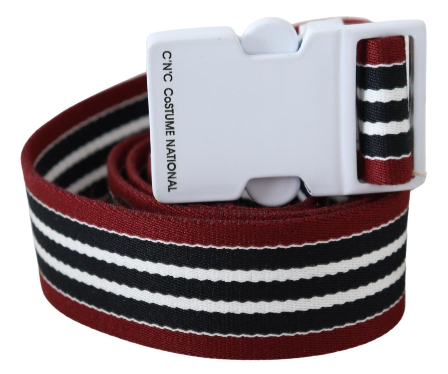 Kostuum Nationaal Zwart Rood Streep Wit Logo Gesp Taille Riem