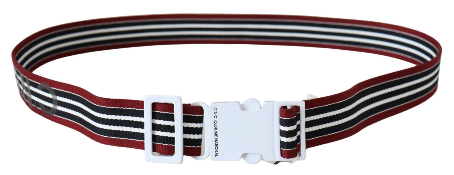 Kostuum Nationaal Zwart Rood Streep Wit Logo Gesp Taille Riem