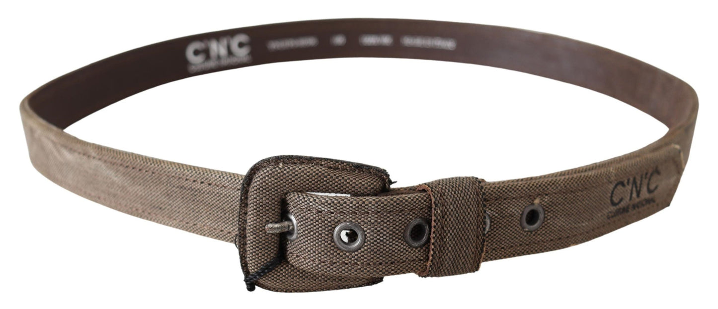 Kostuum Nationaal Bruine Leren Logo Gesp Taille Riem