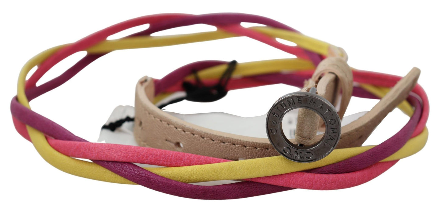 Ceinture à boucle circulaire en cuir torsadé multicolore Costume National