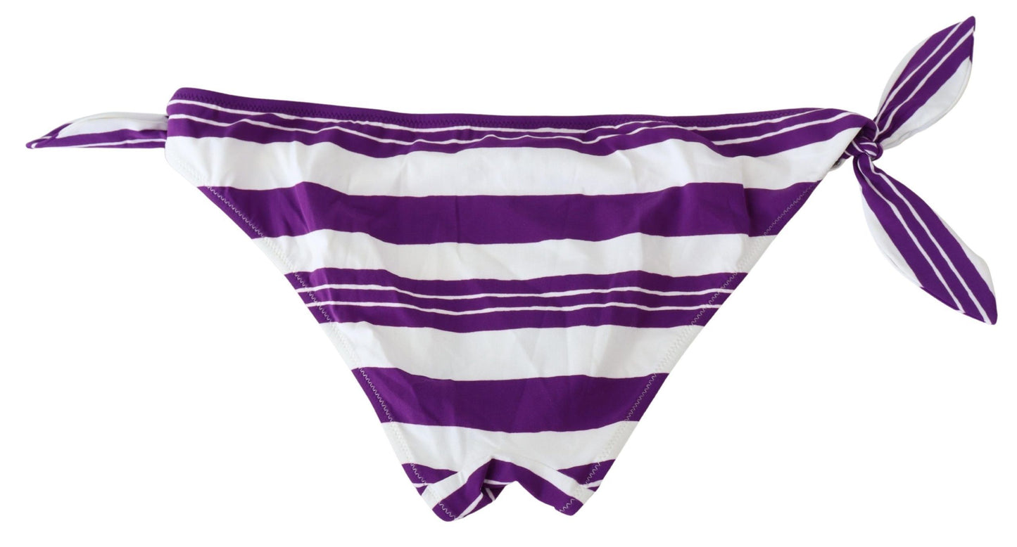 Bikini bas de bain rayé violet et blanc Dolce & Gabbana