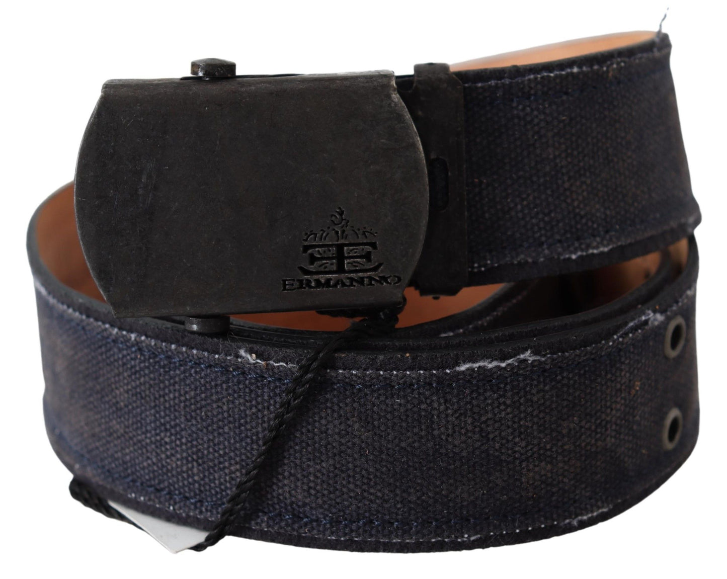 Ceinture à boucle à cliquet en cuir bleu Ermanno Scervino