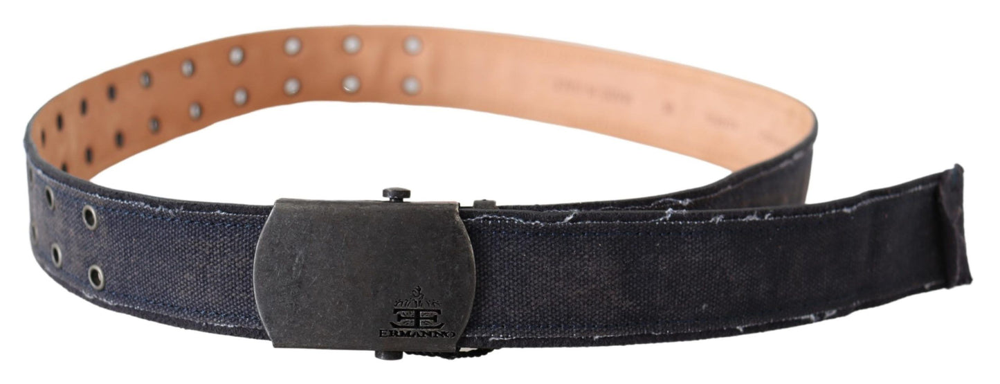 Ceinture à boucle à cliquet en cuir bleu Ermanno Scervino