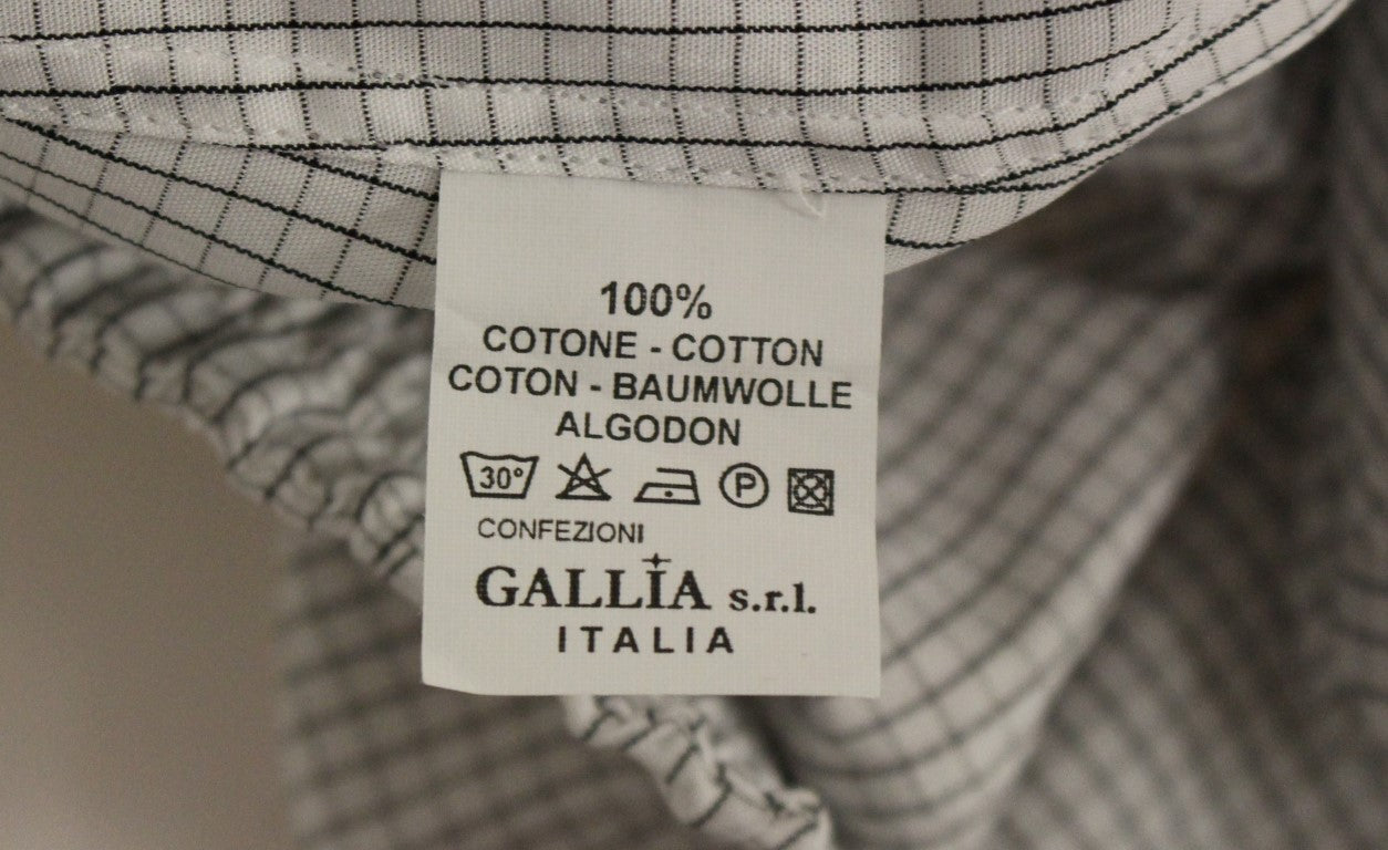 Shorts en coton extensible à carreaux blancs Andrea Incontri