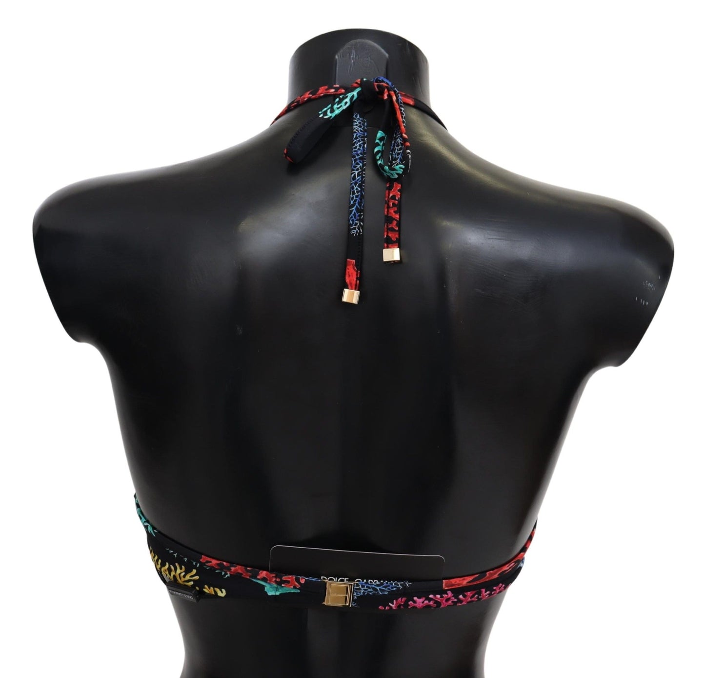 Dolce & Gabbana bikini tops voor dames met zwarte koraalprint.