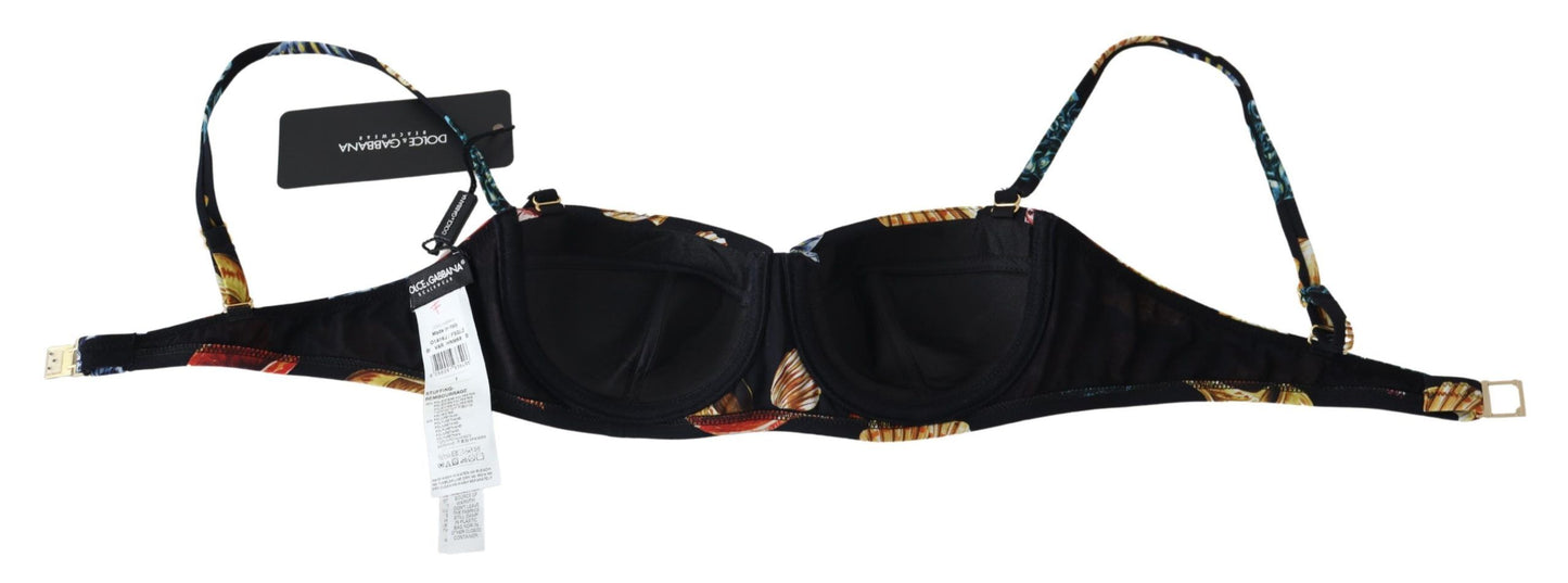 Dolce & Gabbana zwarte bikini-tops met schelpjesprint voor dames