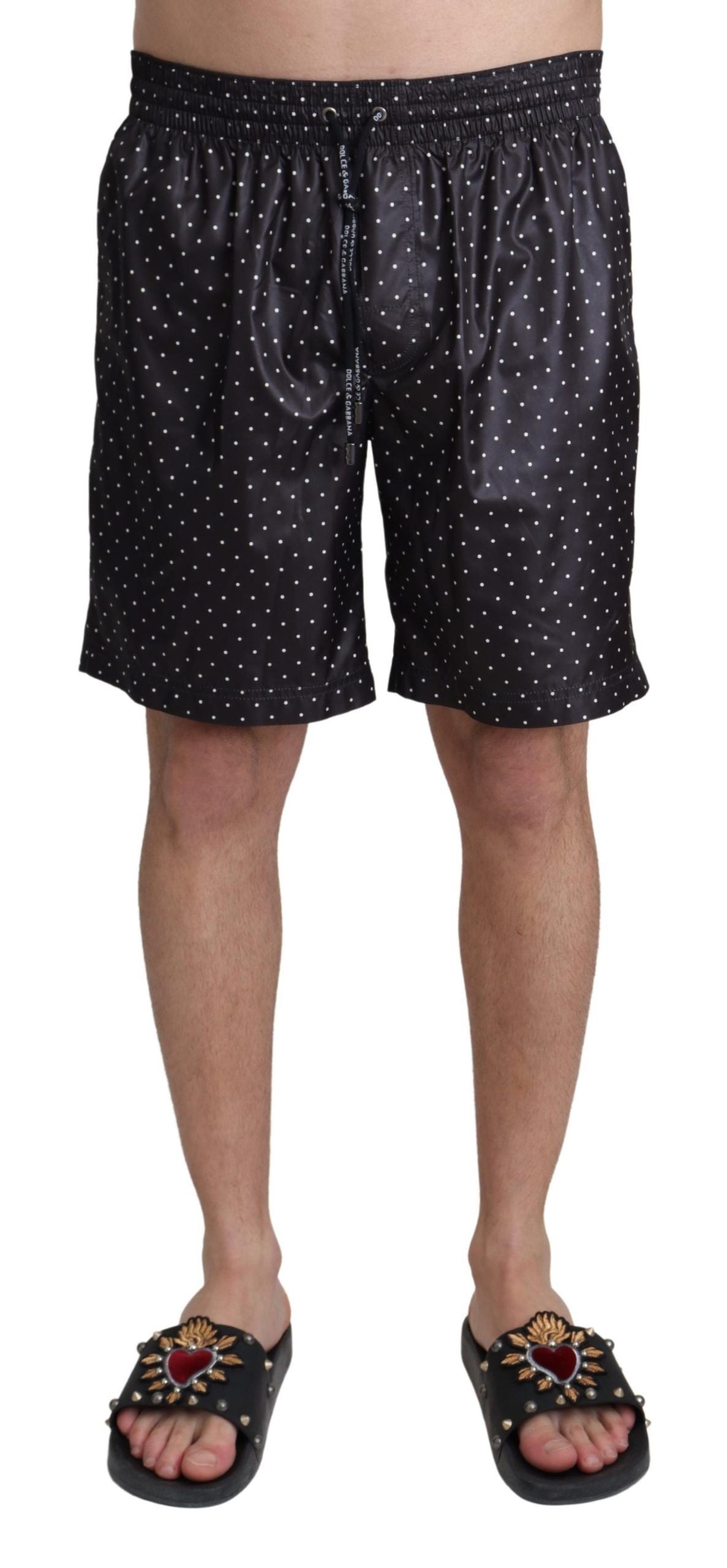 Maillot de bain Dolce & Gabbana noir à pois