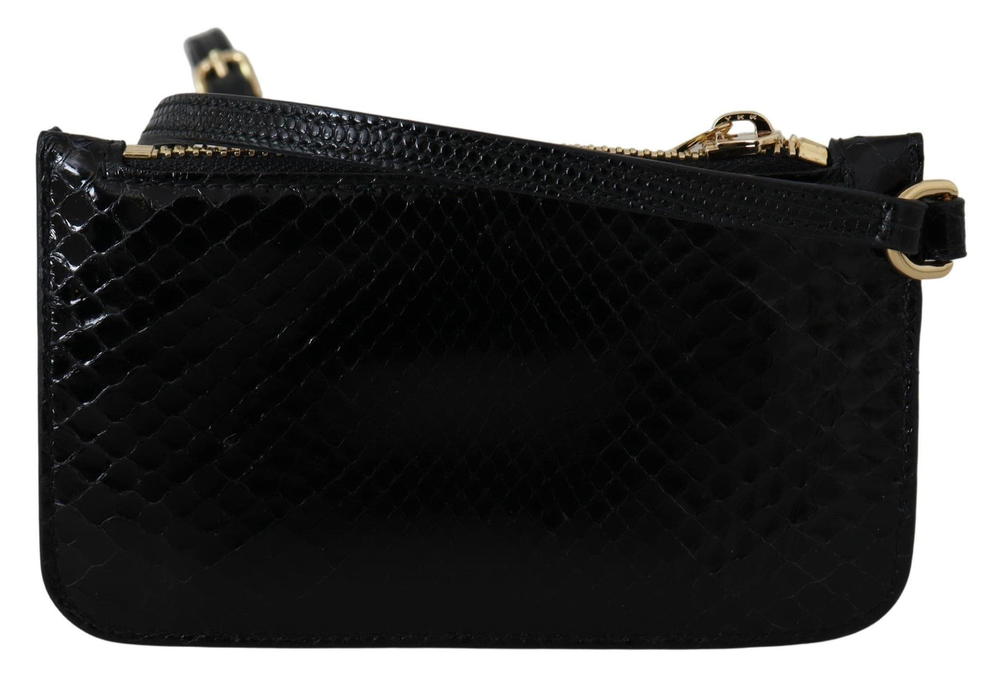 Porte-monnaie en cuir noir Dolce & Gabbana avec miroir et portefeuille Agnese