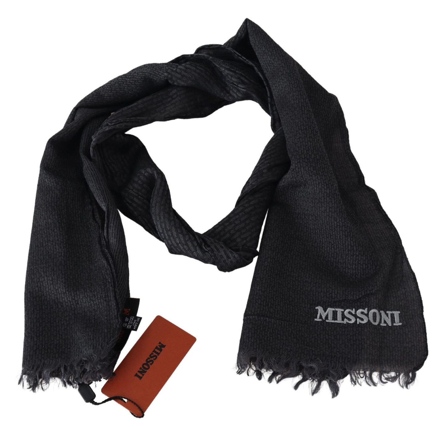 Missoni Zwarte Wollen Gebreide Unisex Nekwikkelsjaal