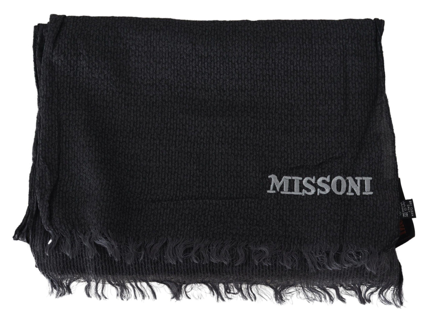 Missoni Zwarte Wollen Gebreide Unisex Nekwikkelsjaal