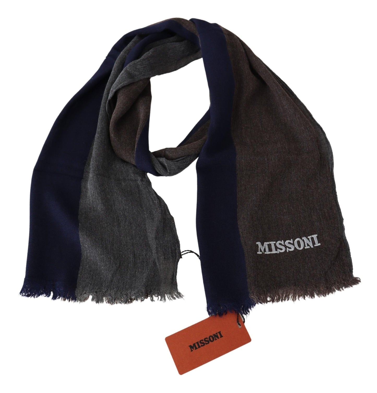 Missoni Multicolor Gestreepte Wollen Unisex Wikkel Sjaal met Franjes