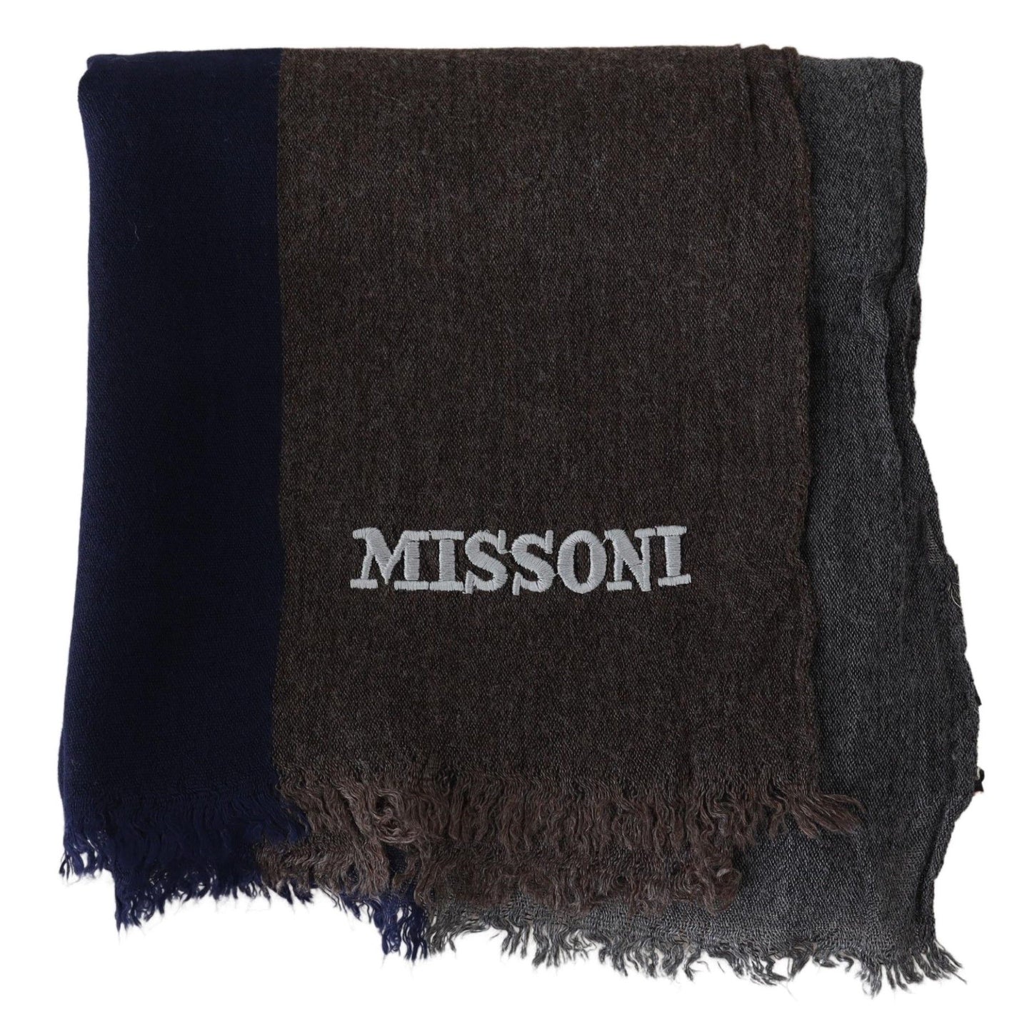 Missoni Multicolor Gestreepte Wollen Unisex Wikkel Sjaal met Franjes