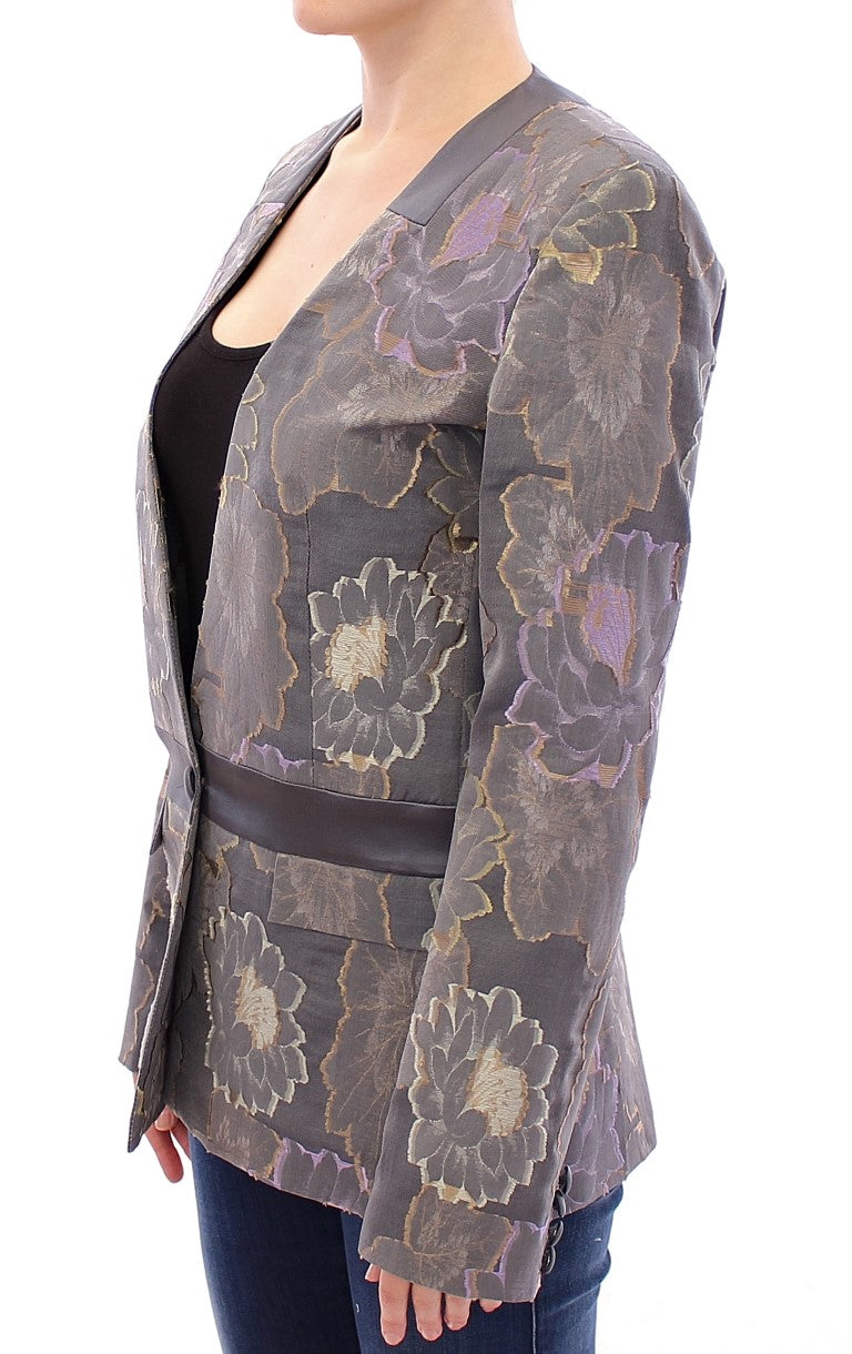 Blazer en coton et soie à motifs floraux multicolores de Roberto Fragata