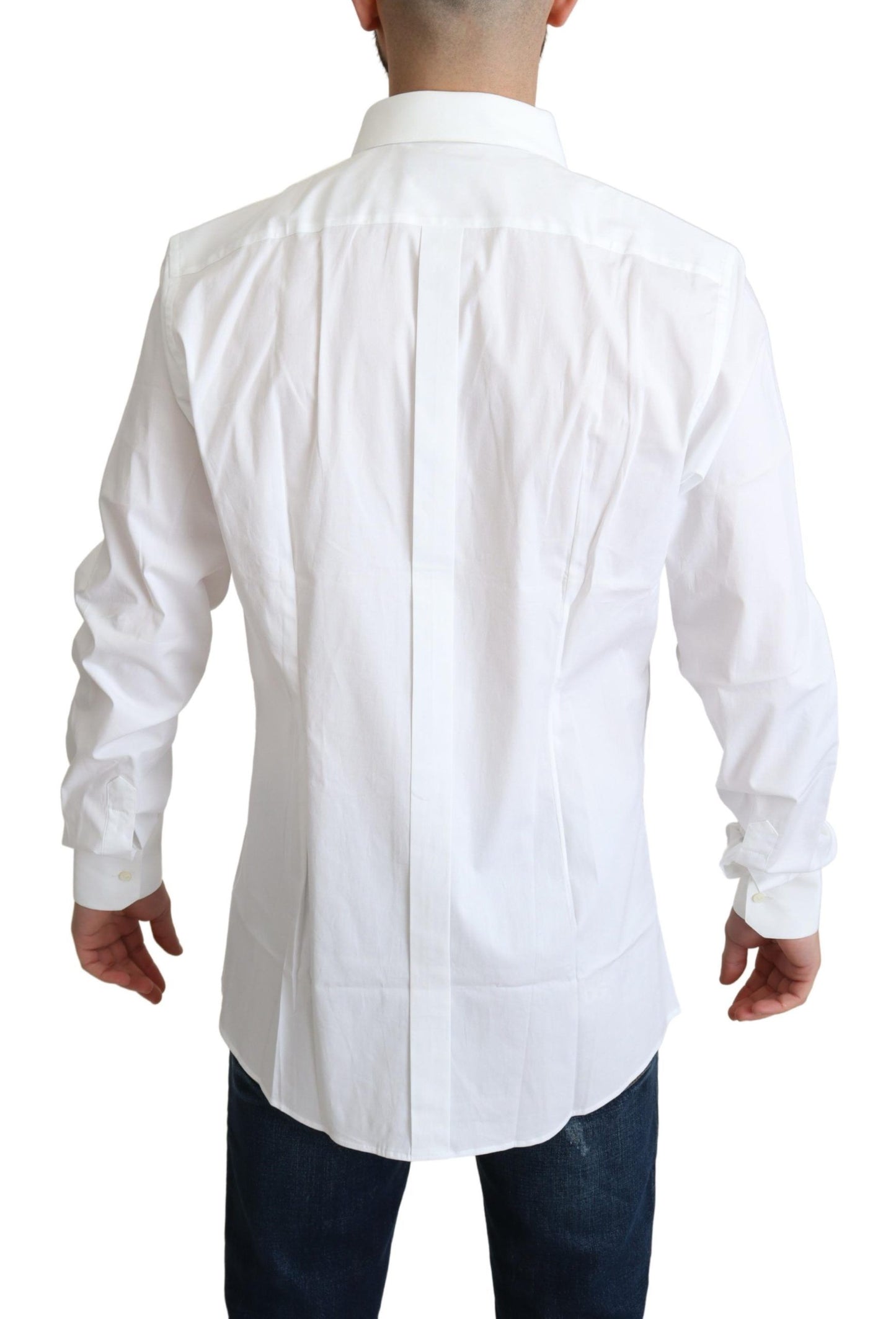 Chemise habillée homme en coton blanc extensible Dolce & Gabbana