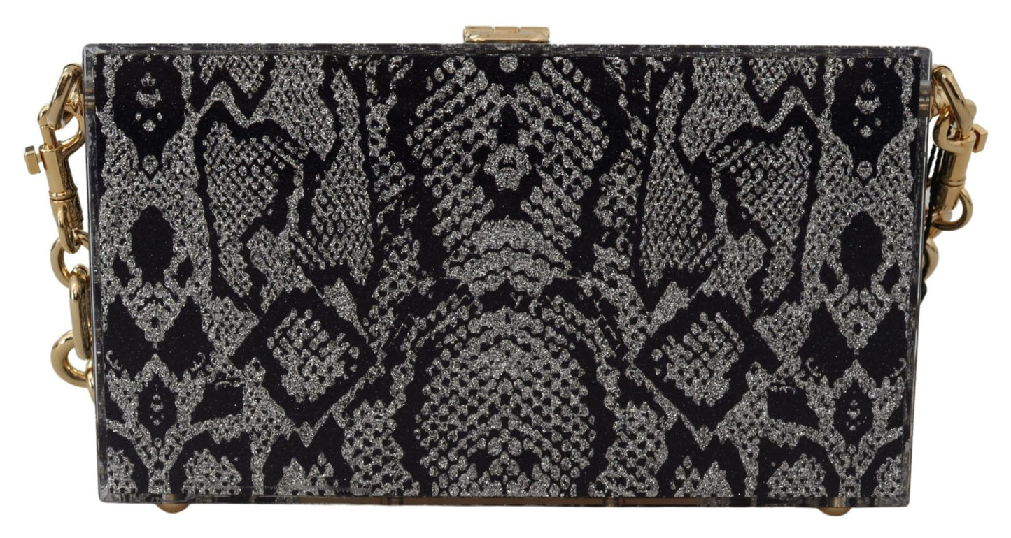 Pochette Dolce & Gabbana grise Fashion Devotion Plexi SICILY BOX