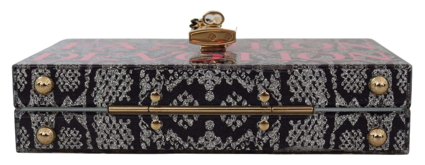 Pochette Dolce & Gabbana grise Fashion Devotion Plexi SICILY BOX