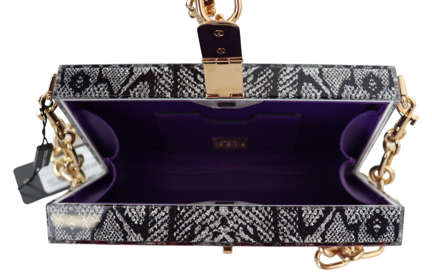 Pochette Dolce & Gabbana grise Fashion Devotion Plexi SICILY BOX