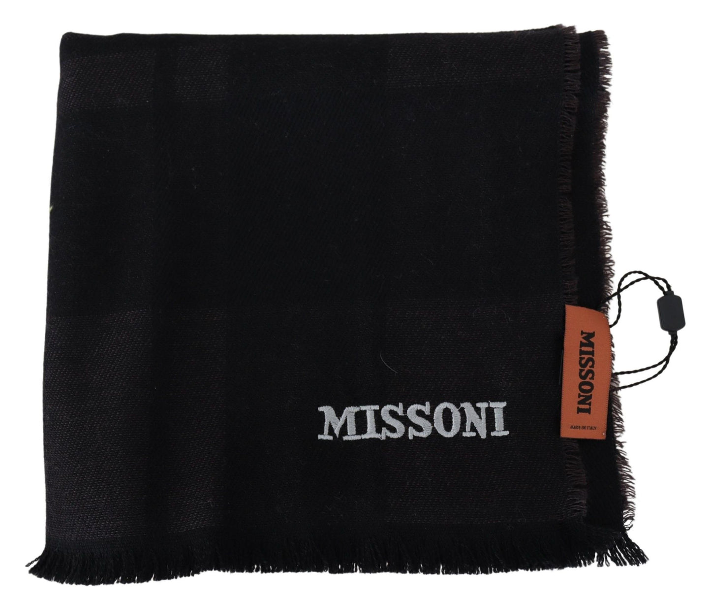 Écharpe unisexe noire Missoni 100 % laine