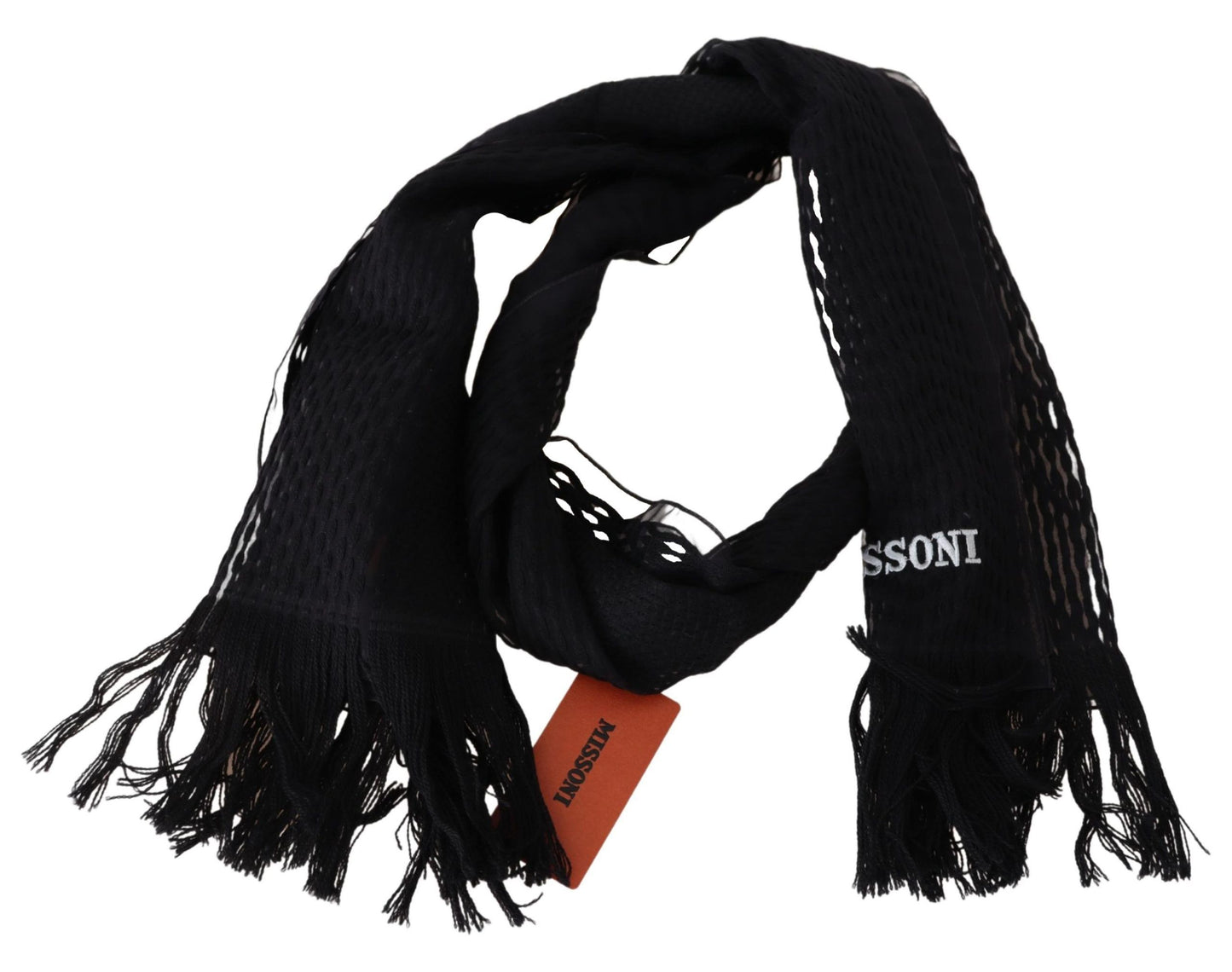 Missoni Zwarte Wollen Unisex Nekwarmer Wikkelsjaal