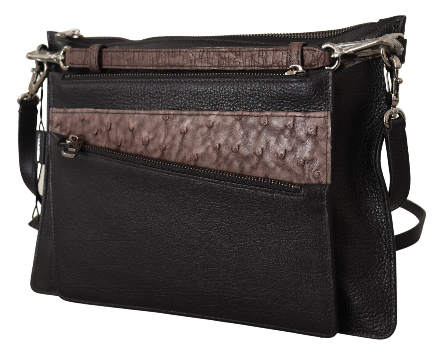 Sac bandoulière en cuir exotique noir Dolce & Gabbana Alta Sartoria