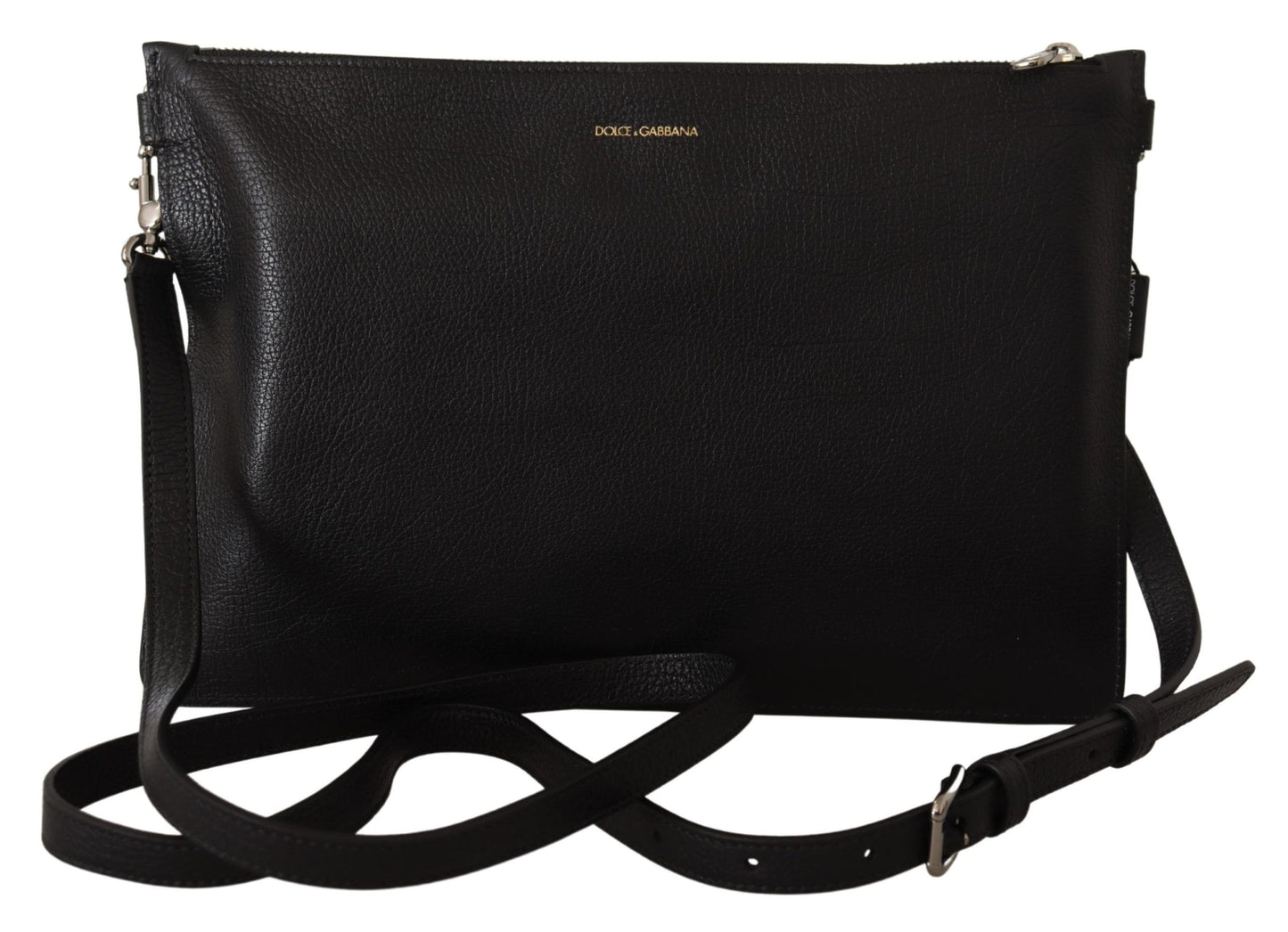 Sac bandoulière en cuir exotique noir Dolce & Gabbana Alta Sartoria