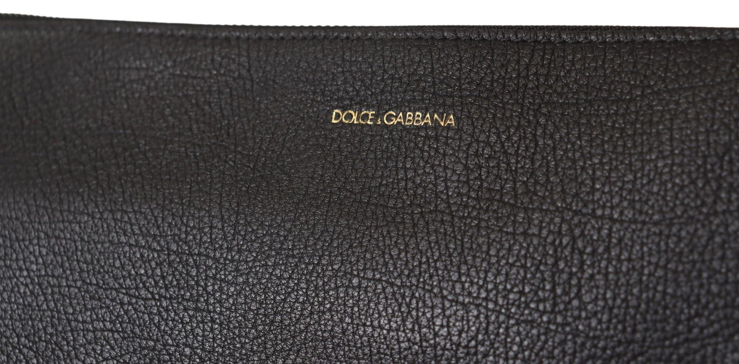 Sac bandoulière en cuir exotique noir Dolce & Gabbana Alta Sartoria