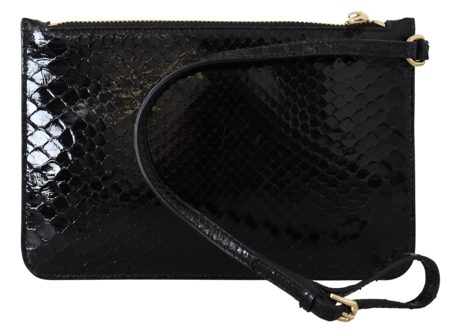Porte-monnaie en cuir noir Dolce & Gabbana avec miroir et portefeuille Agnese