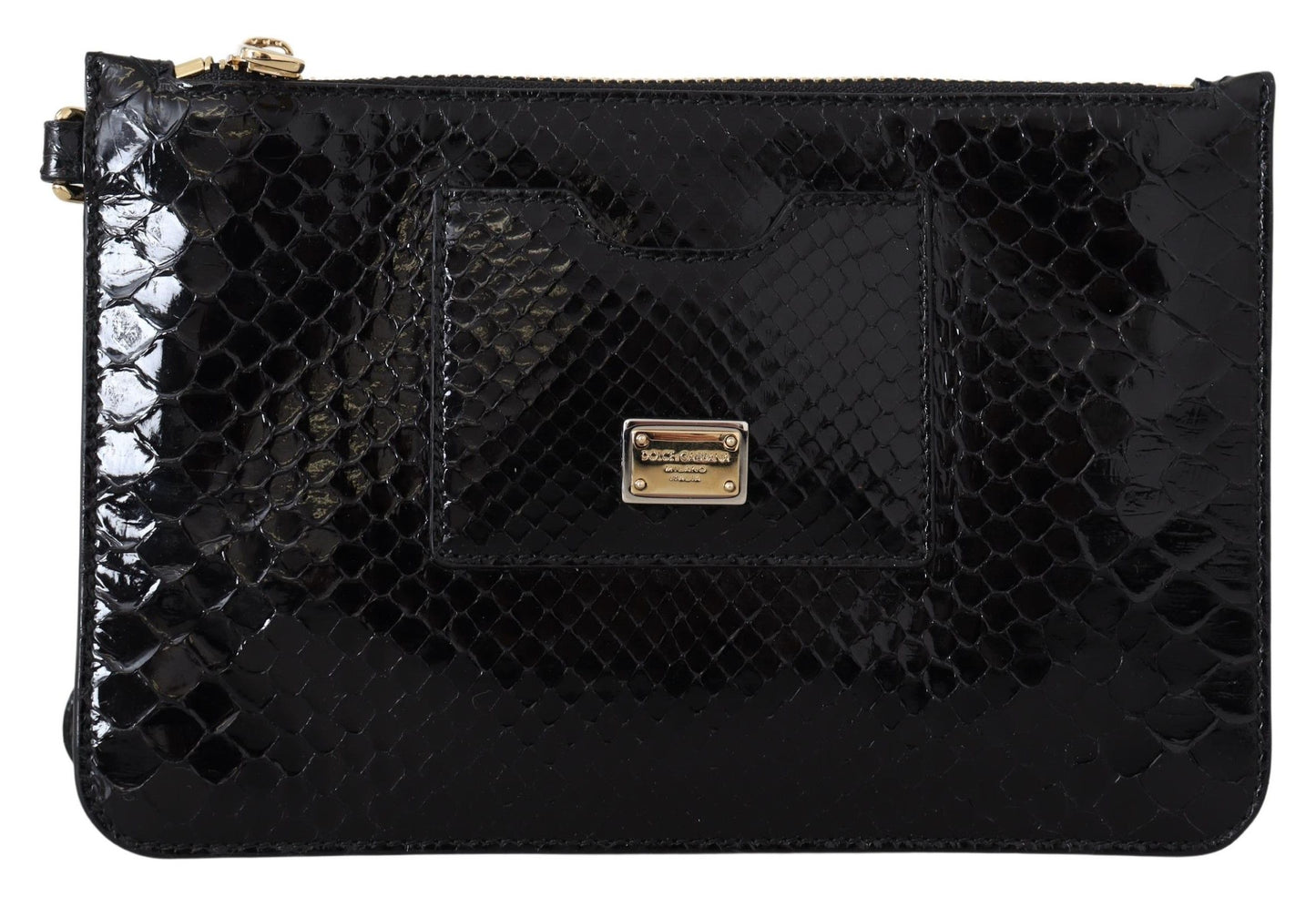 Porte-monnaie en cuir noir Dolce & Gabbana avec miroir et portefeuille Agnese