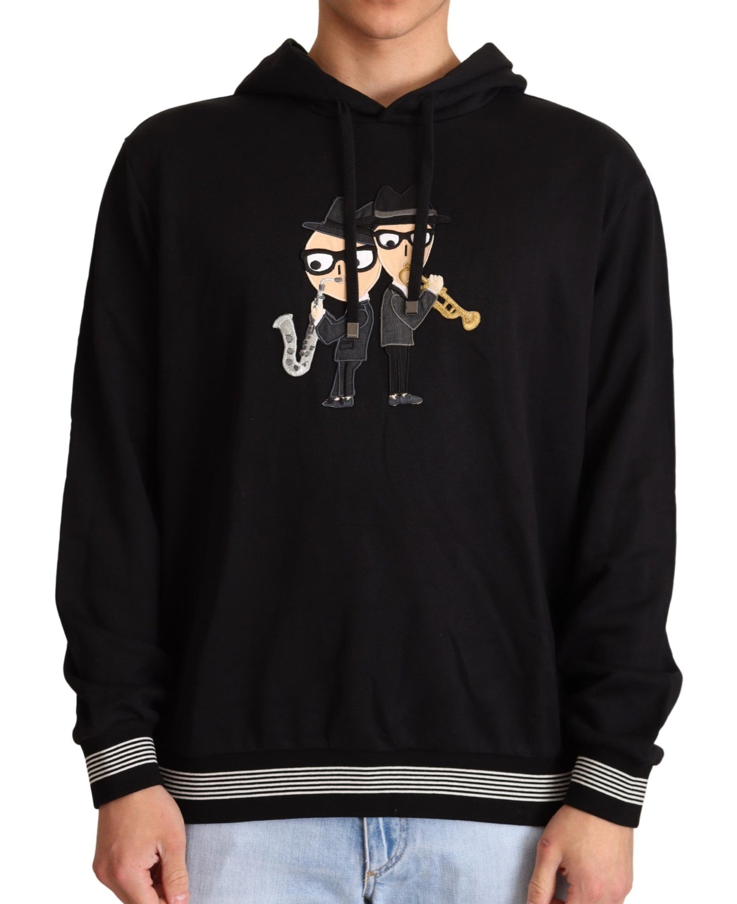 Pull à capuche en coton noir Dolce & Gabbana #dgfamily