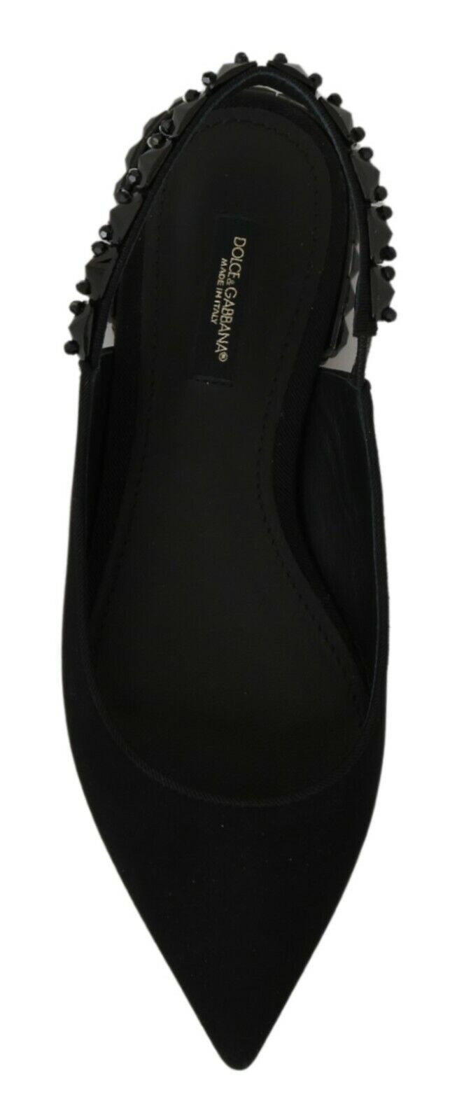 Dolce & Gabbana zwarte flatslingback-schoenen van charmeuse