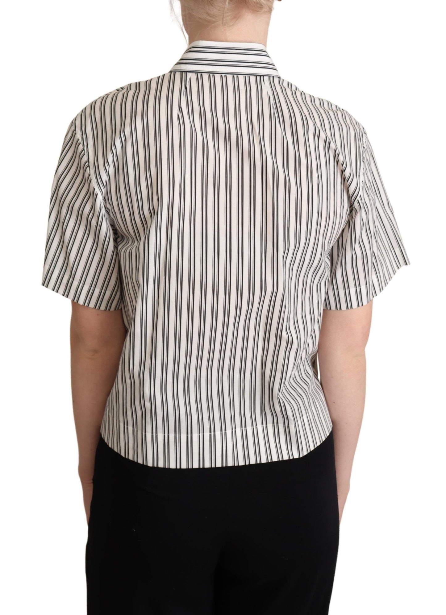 Dolce & Gabbana wit-zwart gestreept overhemd/blouse/top