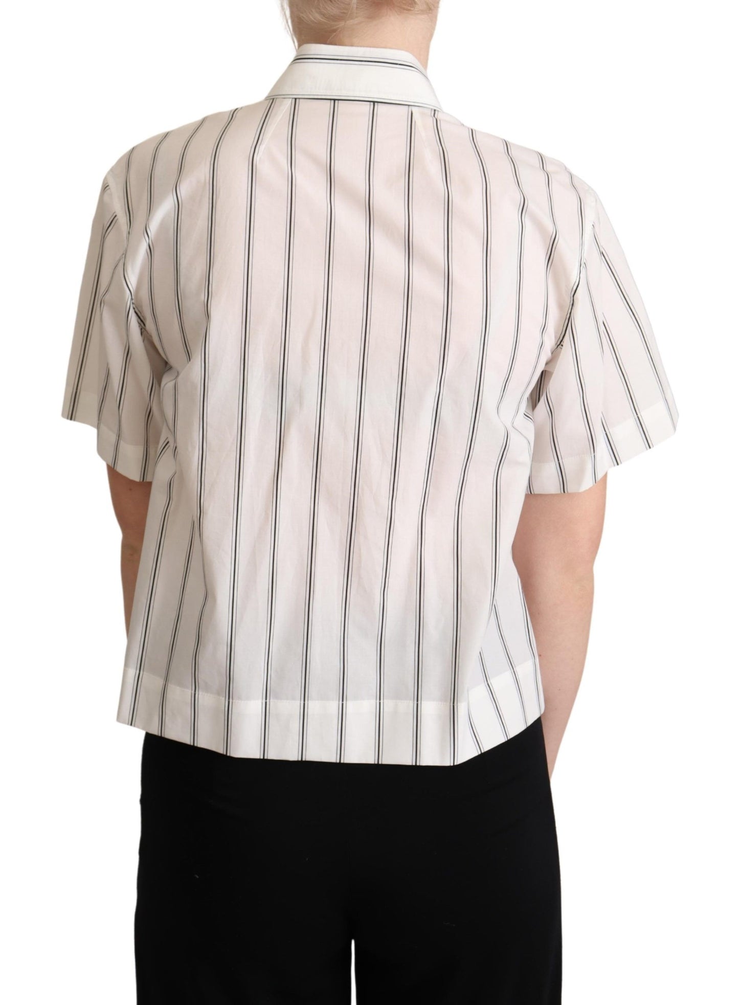 Chemise à col blanc et rayures noires Dolce & Gabbana