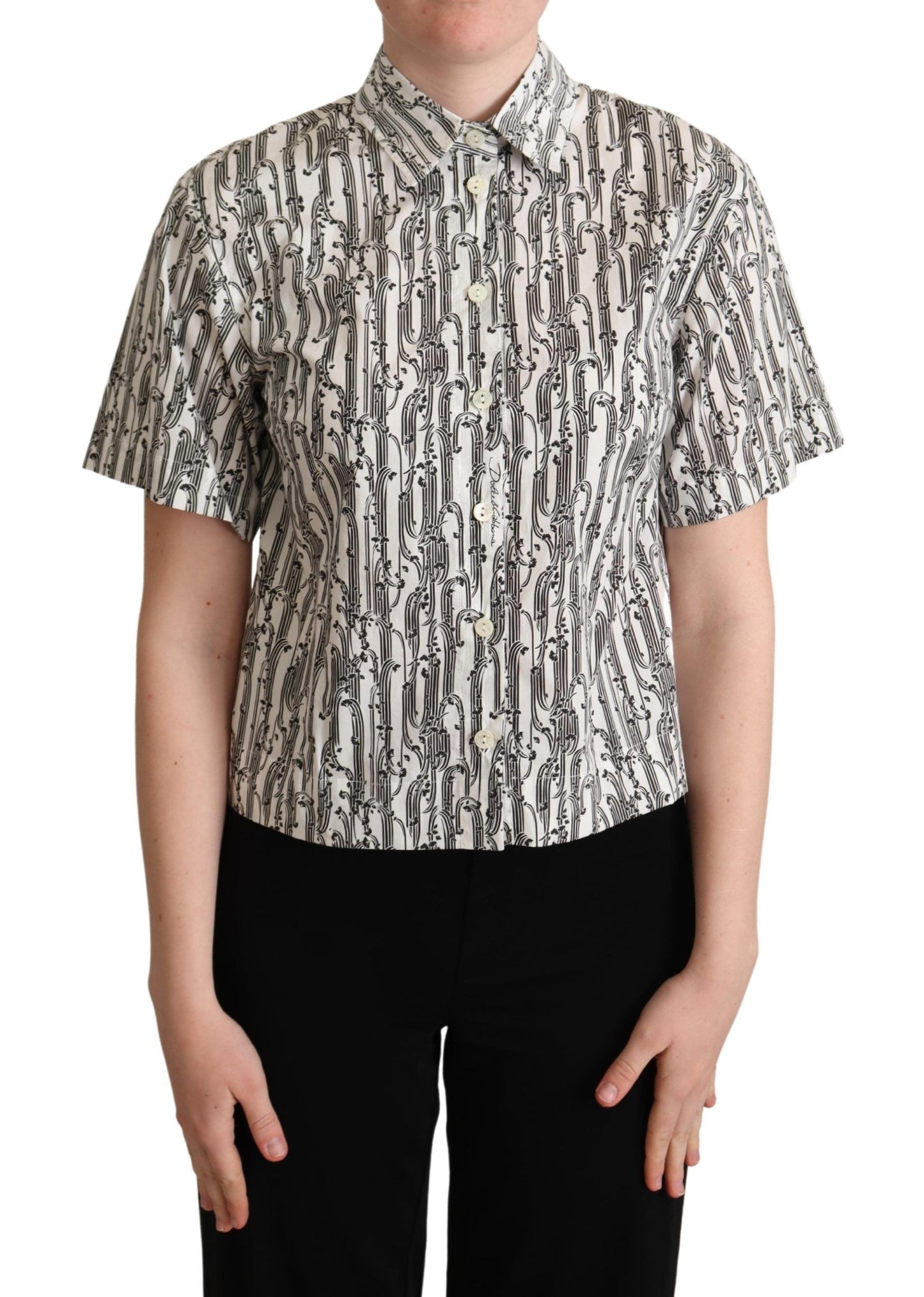 Chemise blanche à col floral Dolce & Gabbana