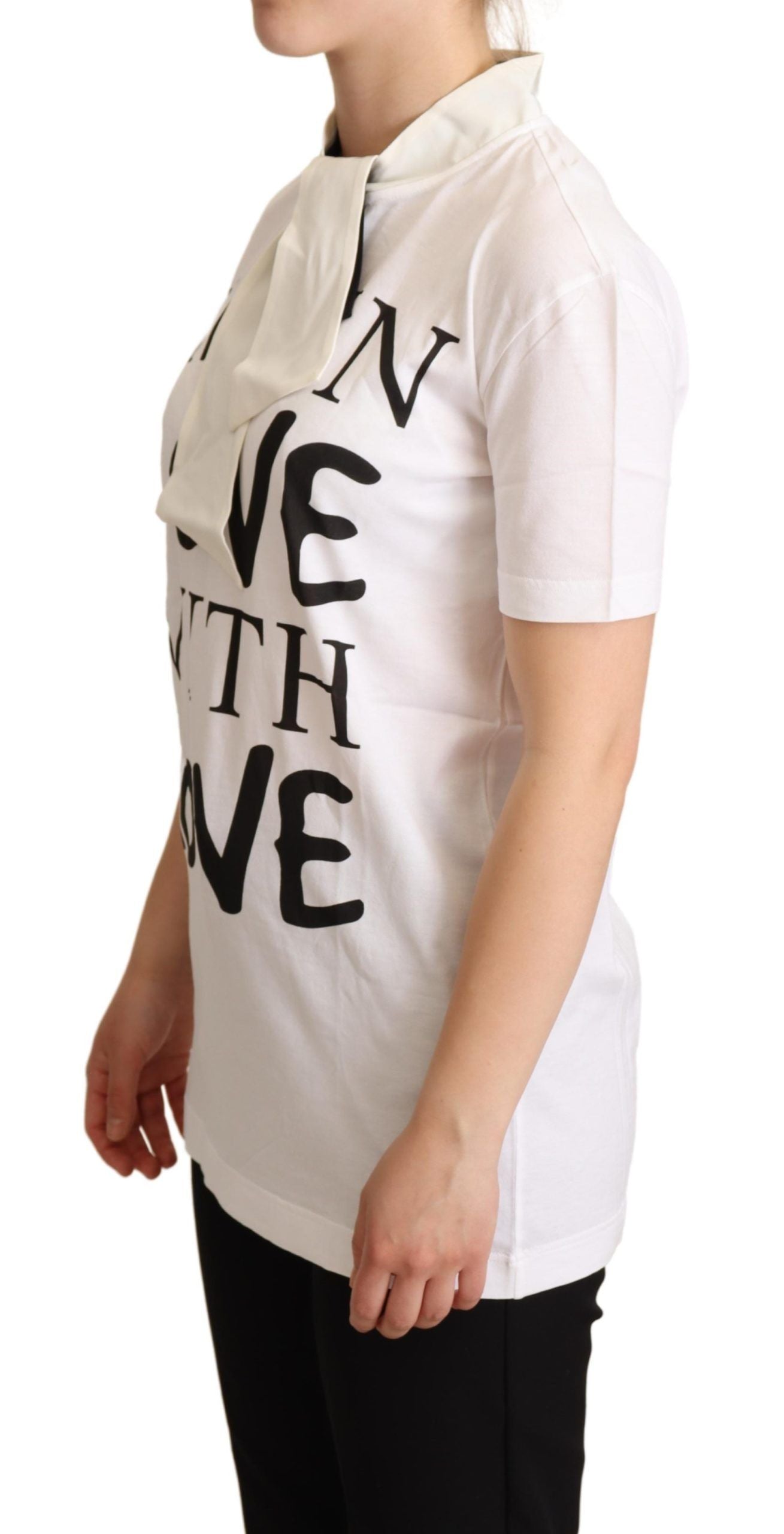 T-shirt Dolce & Gabbana en coton et soie blanche, imprimé "I'm In Love"