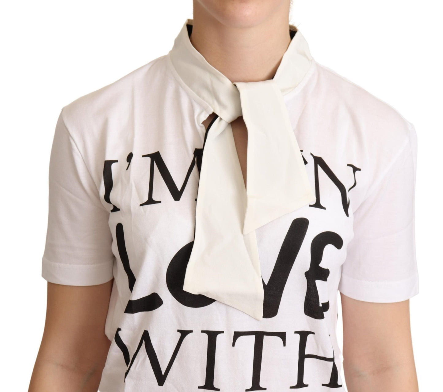 T-shirt Dolce & Gabbana en coton et soie blanche, imprimé "I'm In Love"