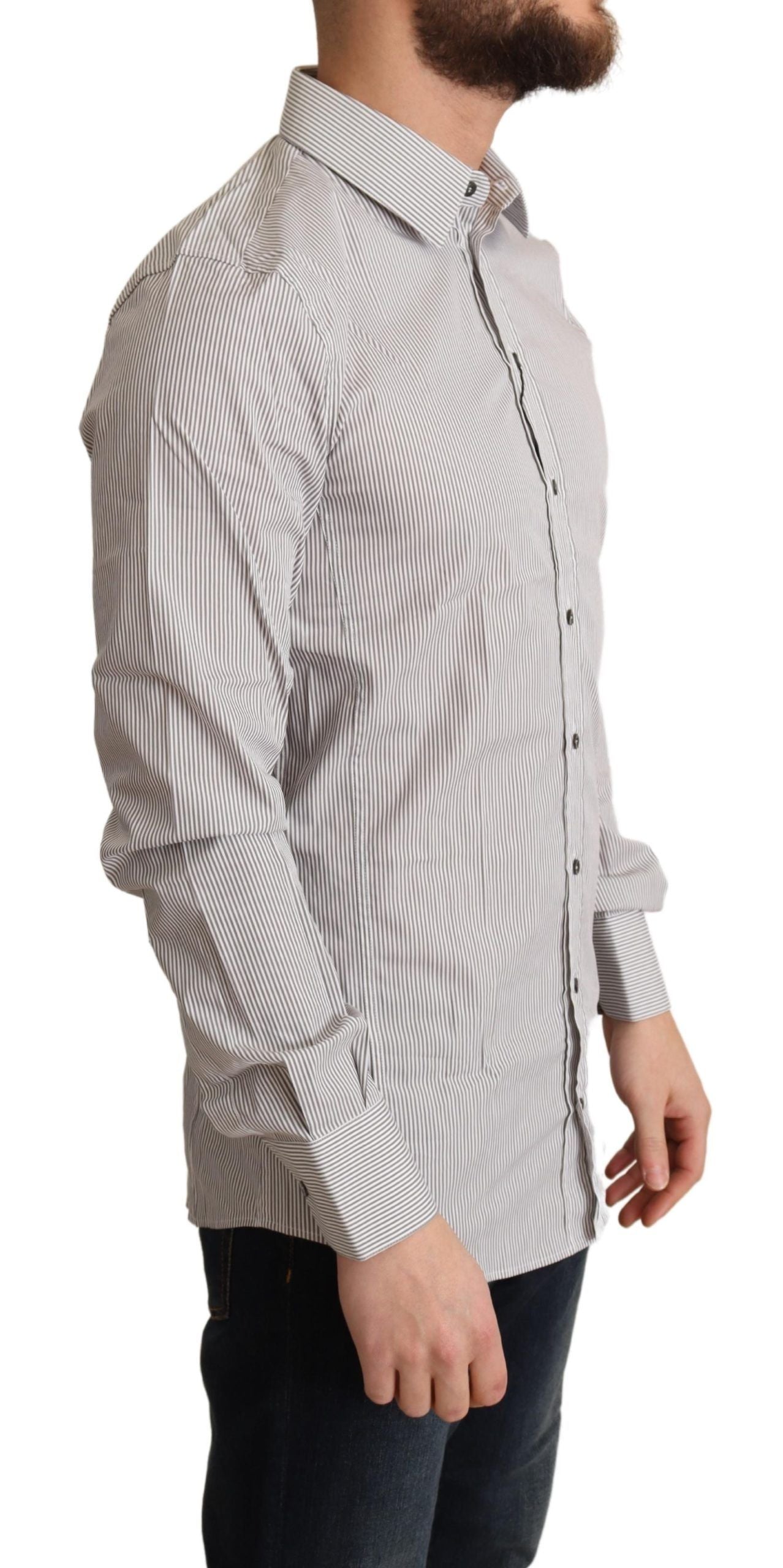 Chemise SICILY pour homme, grise en coton, coupe slim, Dolce & Gabbana