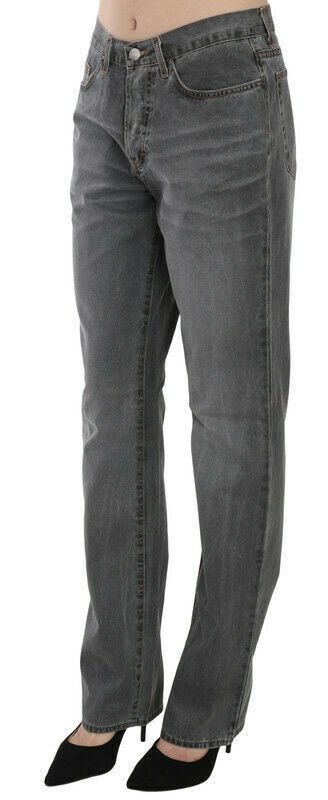 Jean droit taille mi-hauteur, gris délavé, Just Cavalli.