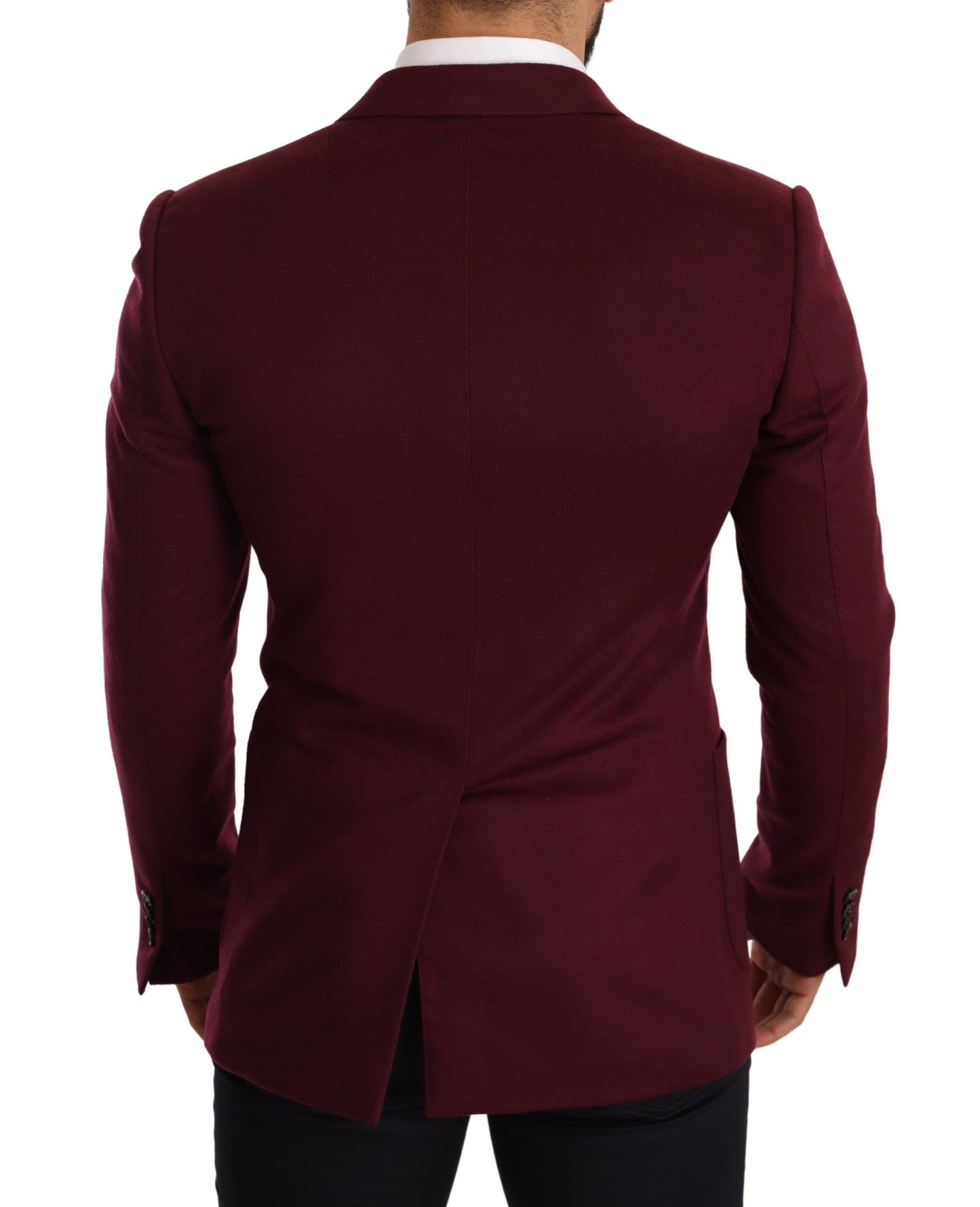 Dolce & Gabbana Veste, Blazer, et Manteau Slim Fit en Cachemire Marron Foncé