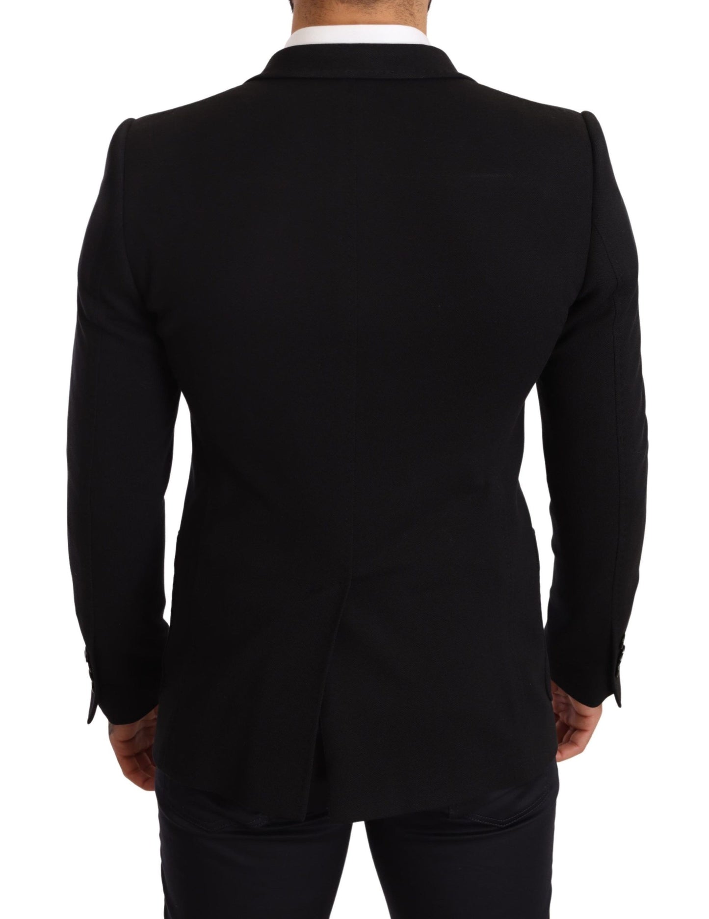 Dolce & Gabbana, veste blazer slim en coton noir.