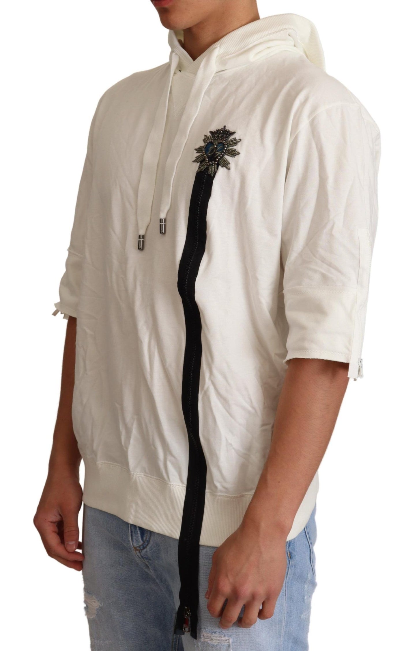 Pull à capuche blanc Dolce & Gabbana, édition limitée.