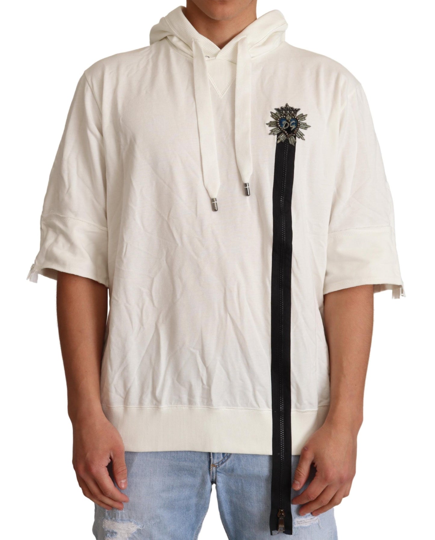 Pull à capuche blanc Dolce & Gabbana, édition limitée.