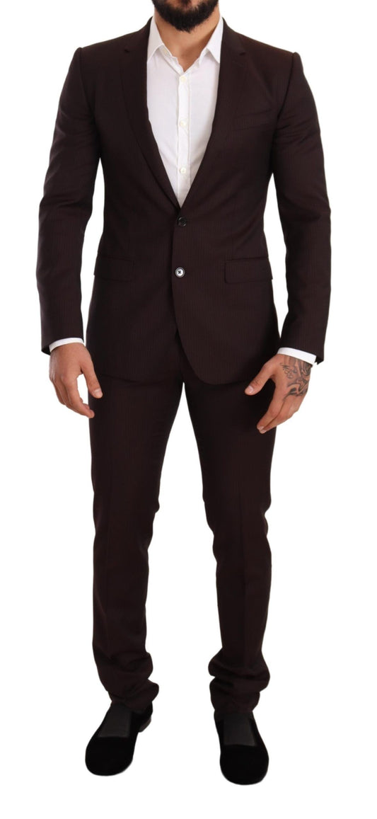 Costume MARTINI slim fit en laine bordeaux de Dolce & Gabbana