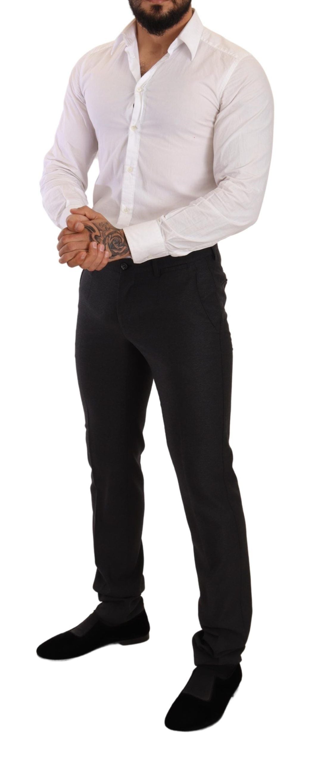 Costume-pantalon MARTINI en laine grise, coupe slim, Dolce & Gabbana