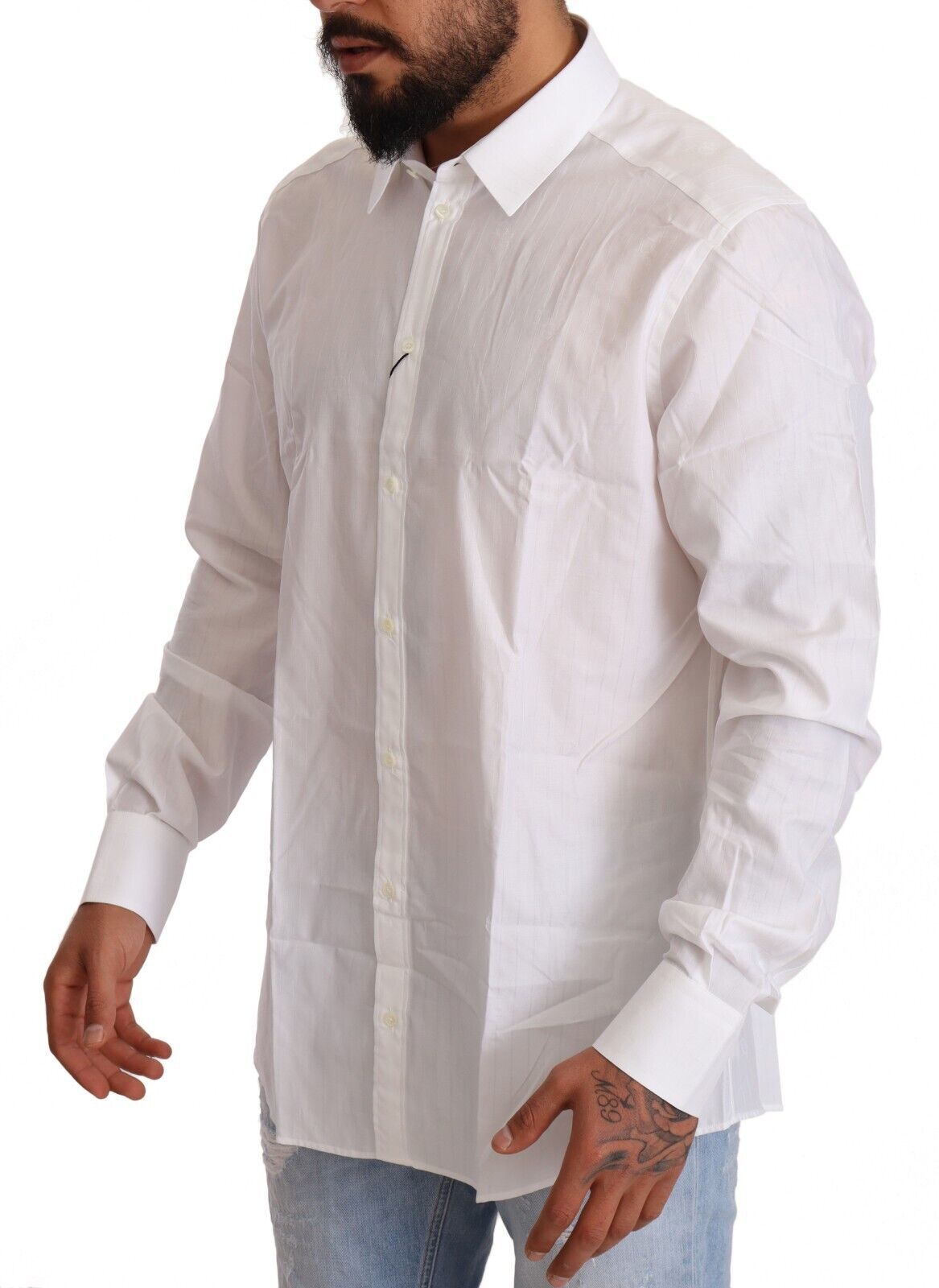 Chemise Martini pour homme, coupe slim, en coton blanc de Dolce & Gabbana