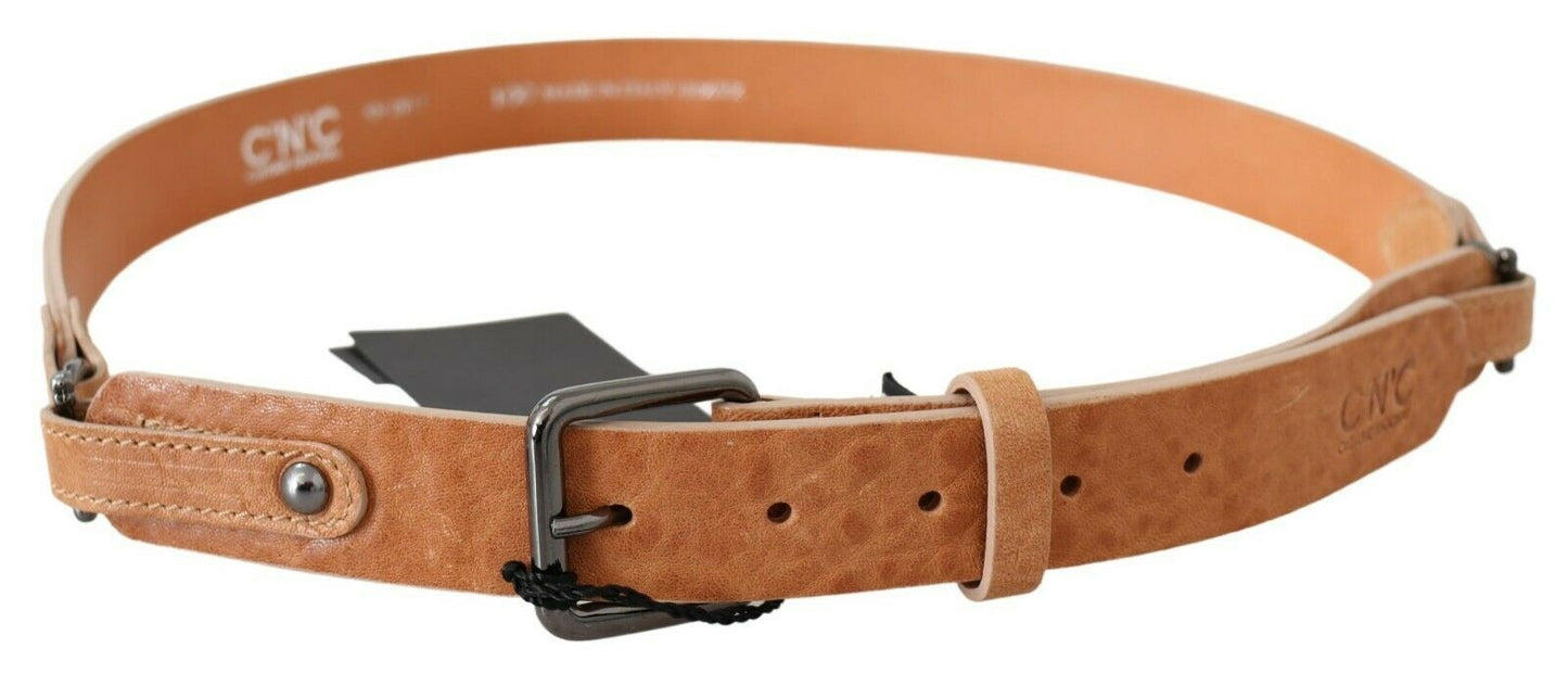 Ceinture en cuir véritable marron clair Costume National