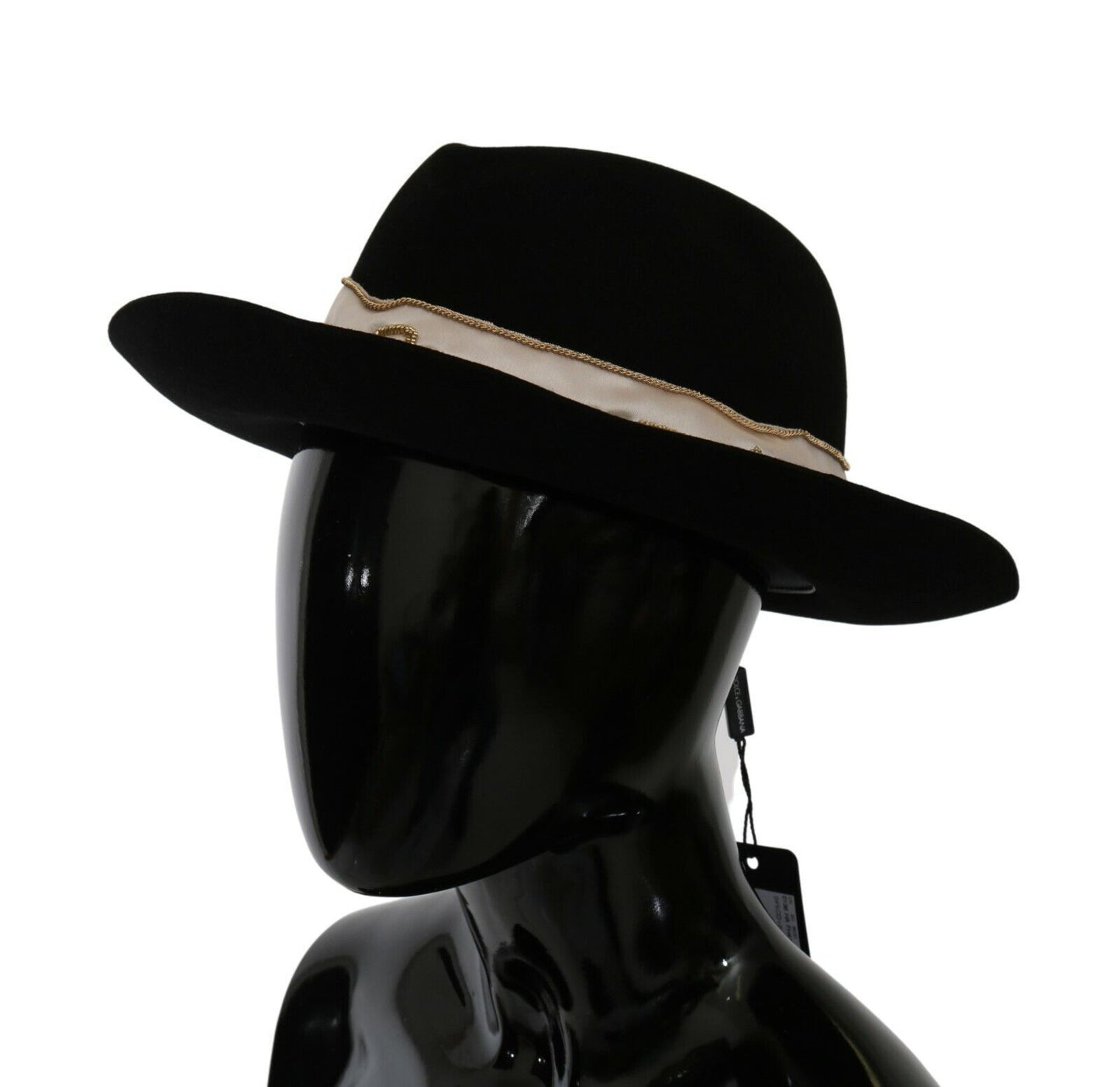 Dolce & Gabbana Chapeau Panama noir à large bord Lapin Amor Gignit