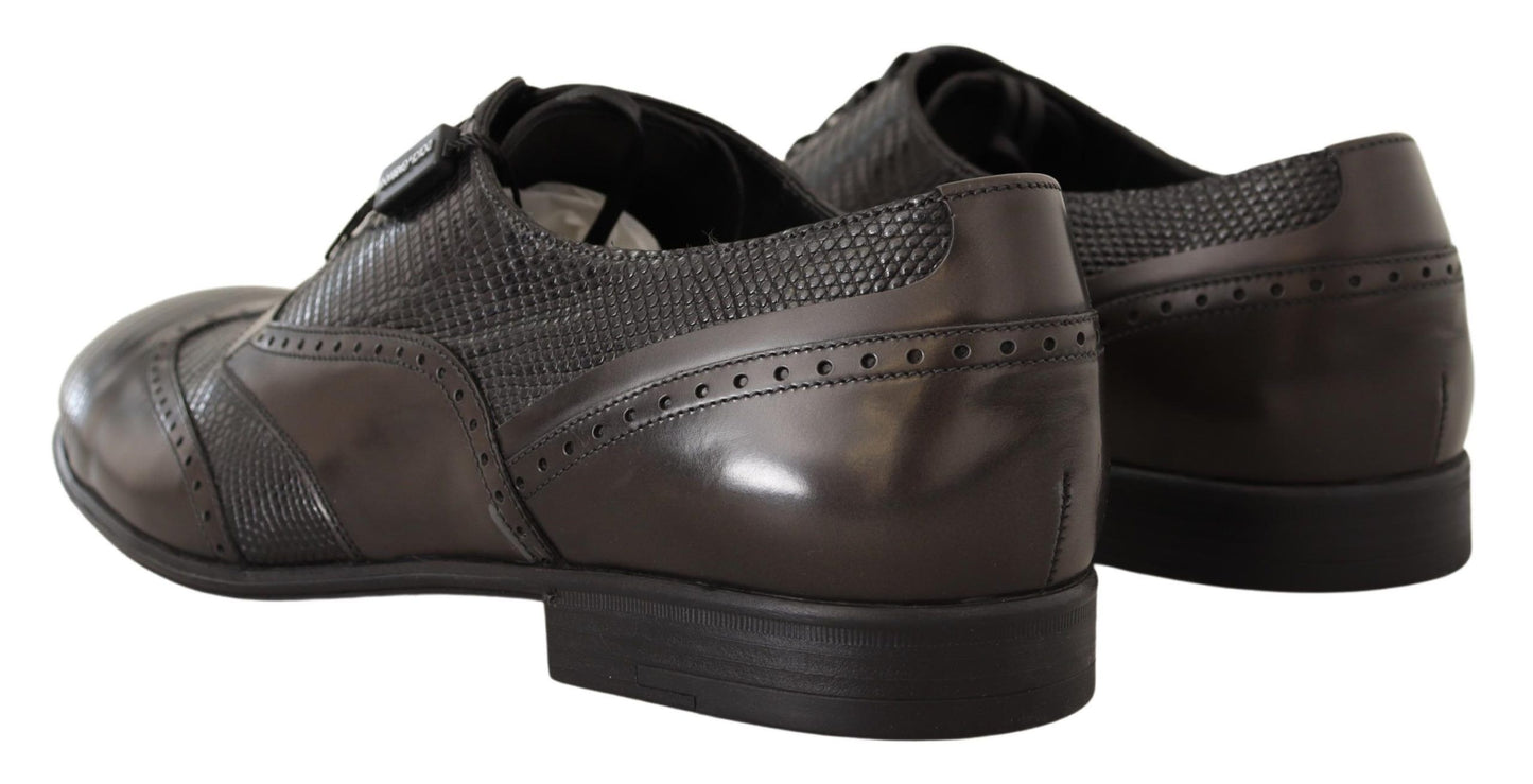 Chaussures Oxford en cuir de lézard marron de Dolce & Gabbana