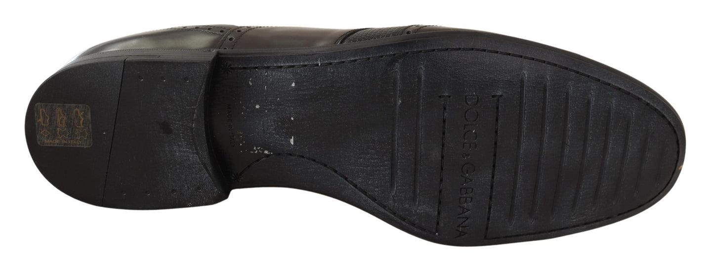 Chaussures Oxford en cuir de lézard marron de Dolce & Gabbana